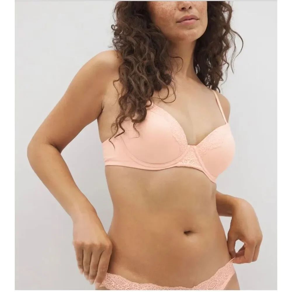 SOMA Crochet Perfect Coverage Bra in Peach sz 40DD NWOT